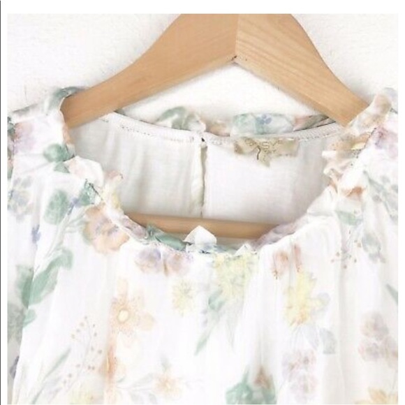 - Giusy made in Italy cold shoulder silk floral top L - Picture 4 of 6
